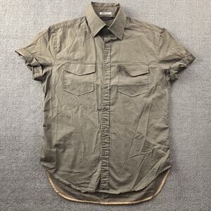 Paul Smith Shirt Adult Medium Green Button Up Short Sleeve Luxury Casual Men's